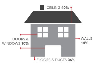 Heat loss graphic, Insulation for Homeowners