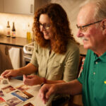 Renee and Gary look through old photos