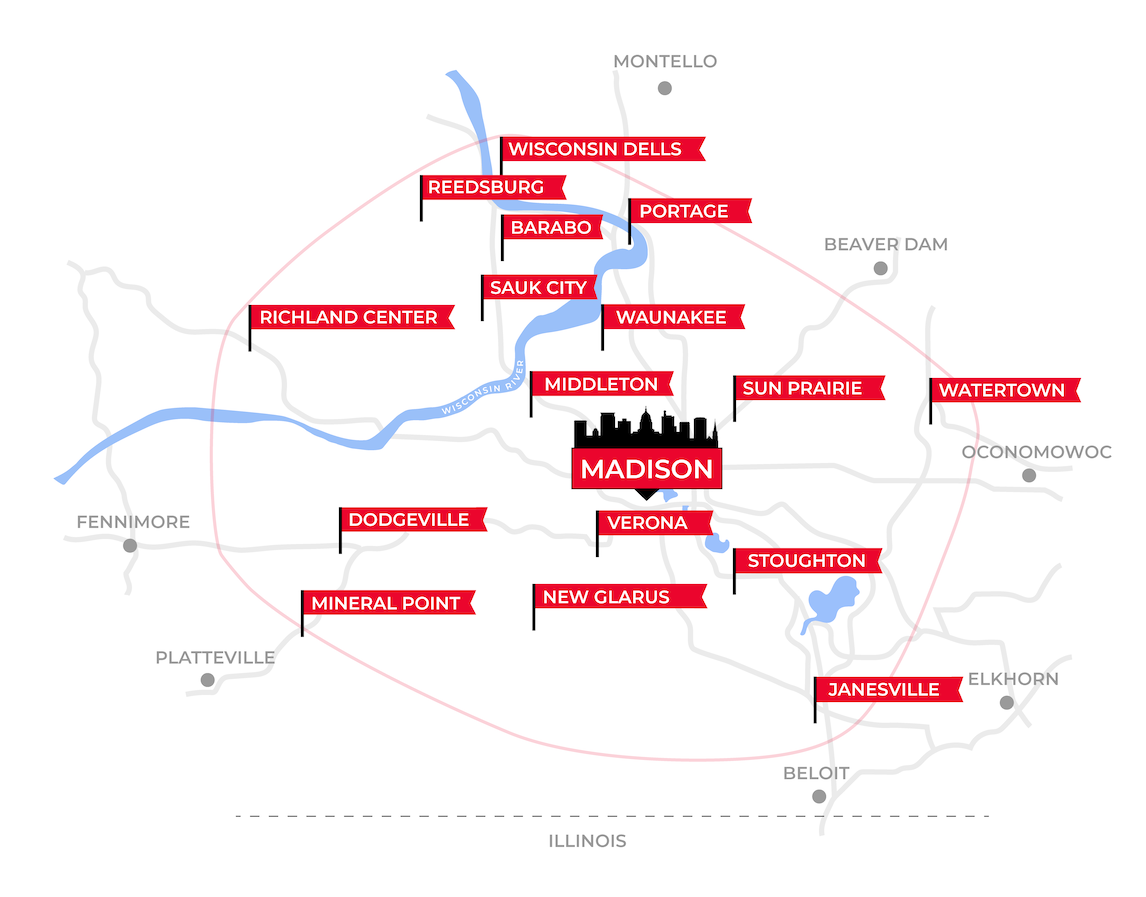 Rockweiler Insulation Service Area Map